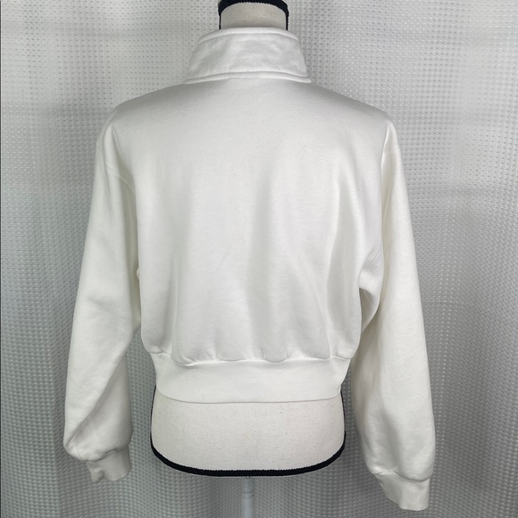 Tna Cozy AF Cropped Fleece Sweatshirt 1/4 Zip White Activewear Athleisure Sz M - Picture 9 of 14